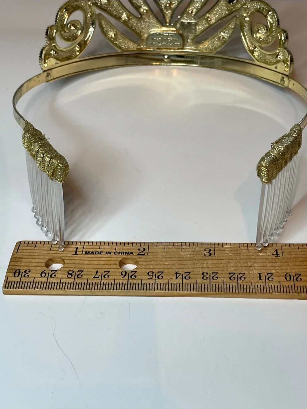 Disney Frozen Anna Gold Tone Tiara Crown Rhinestone Tear Drop for Dress Up - Picture 10 of 10